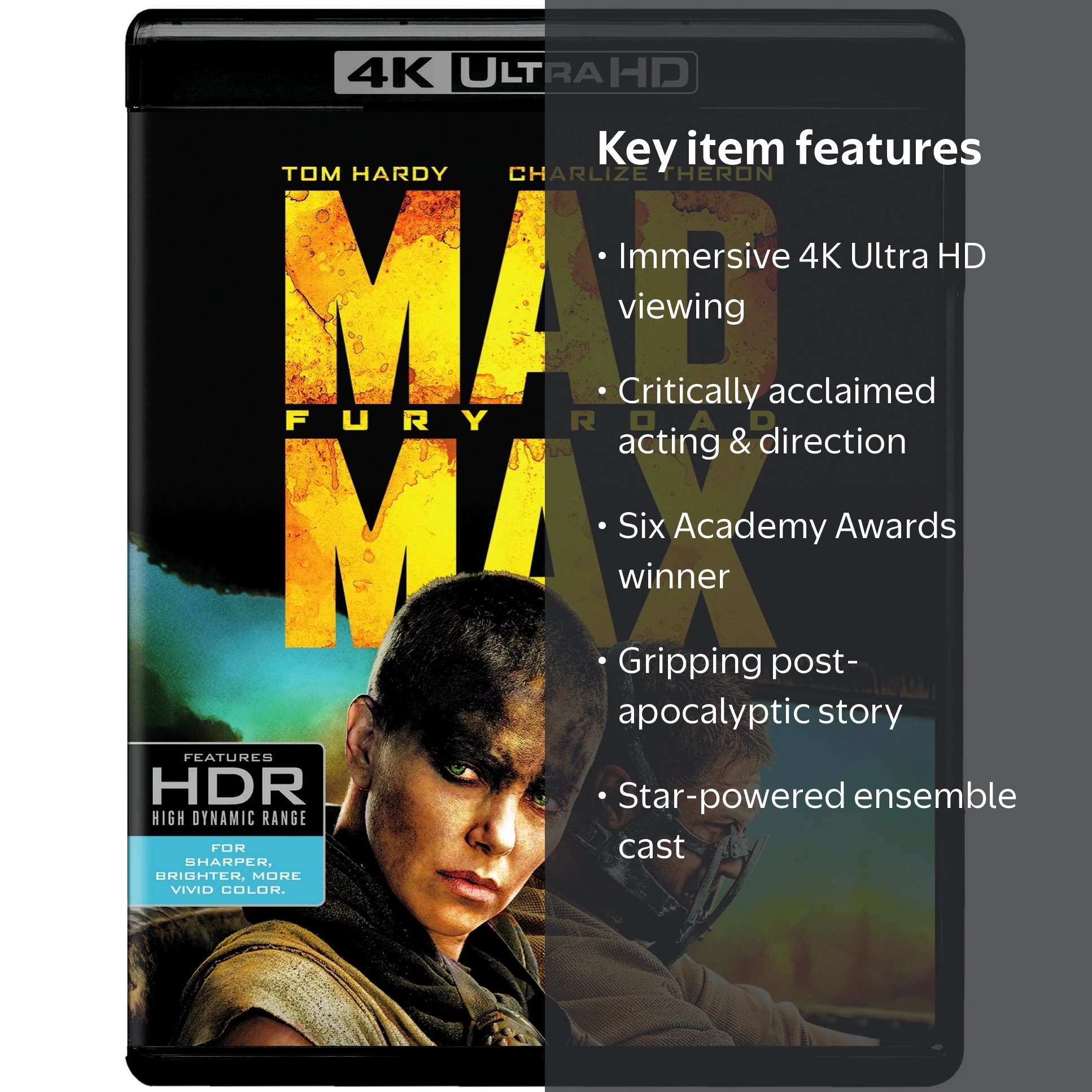 SDS, Mad Max: Fury Road UHD Action Movie, Includes Digital Offer
