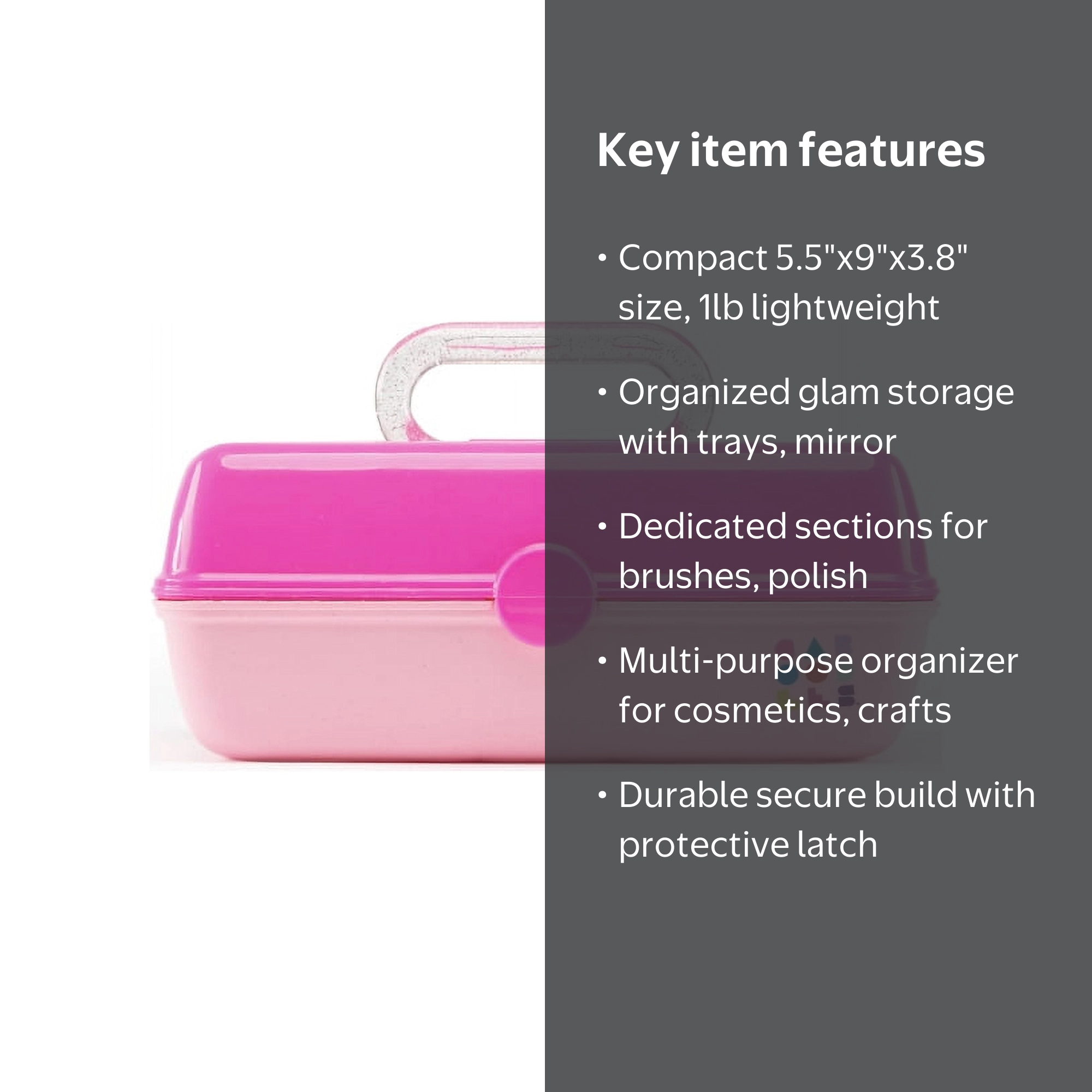 Caboodles Pretty In Petite Forever Fun Cosmetic Case, Pink Over