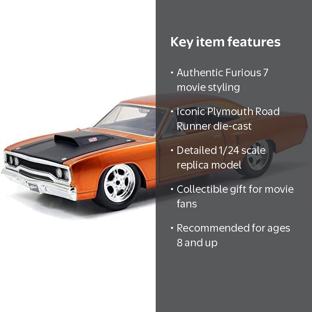 Jada Toys Fast & Furious Die-Cast 1:24 Scale Plymouth Road Runner