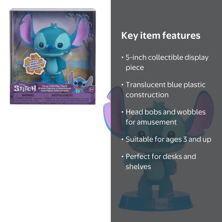 Disney Stitch Large Collectible 5-inch Bobblehead, Kids 3+