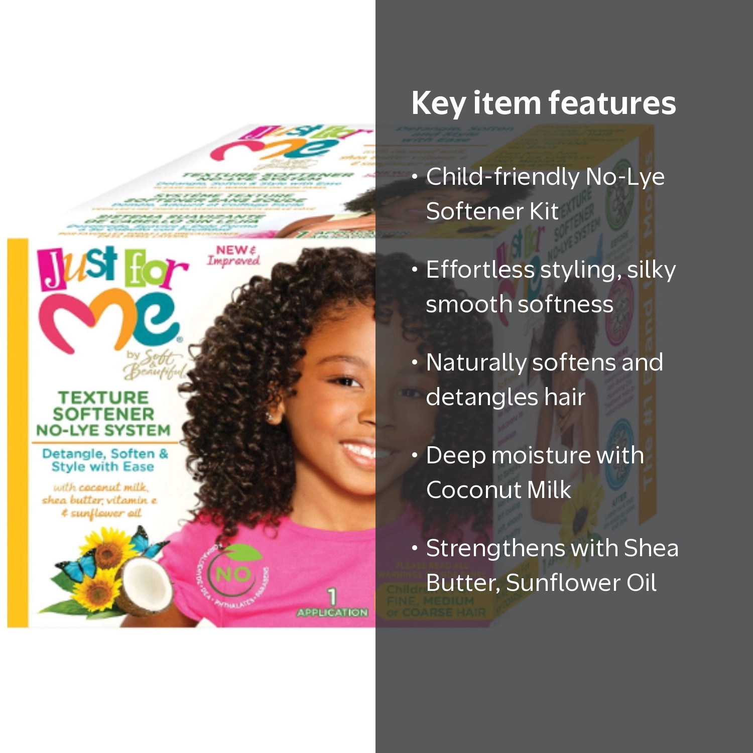 Just For Me Texture Softener System, Detangler Kit, All Hair Types