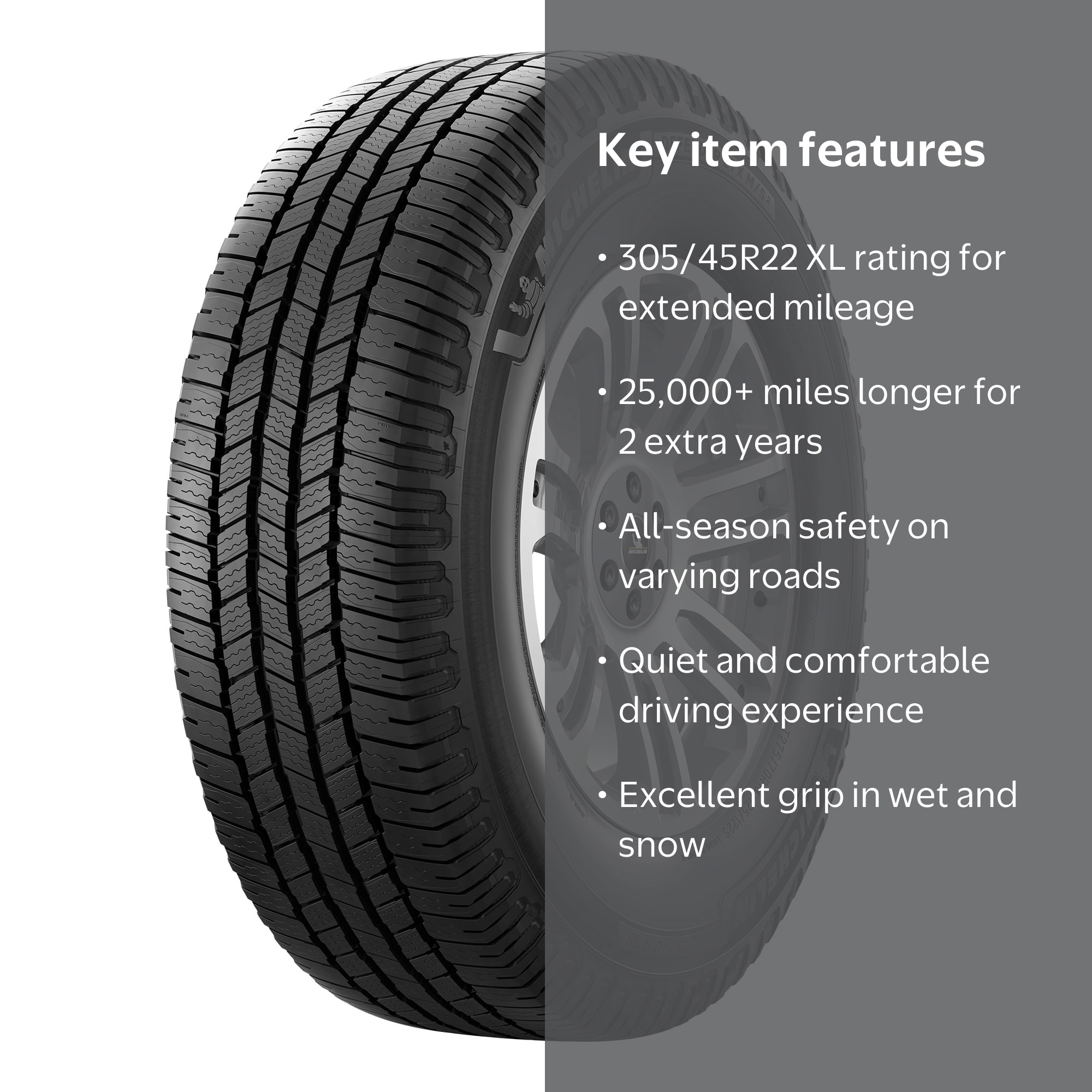 Michelin Defender LTX MS2 305/45R22 118H XL Tire - All-Season, Wet