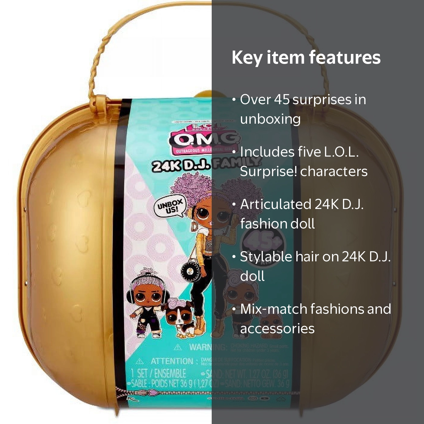 LOL Surprise OMG 24K DJ Family Pack - Dolls, Storage Case