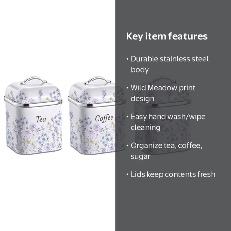 VQ - Laura Ashley 3-Piece Canister Set - Wild Meadow - Walmart.com
