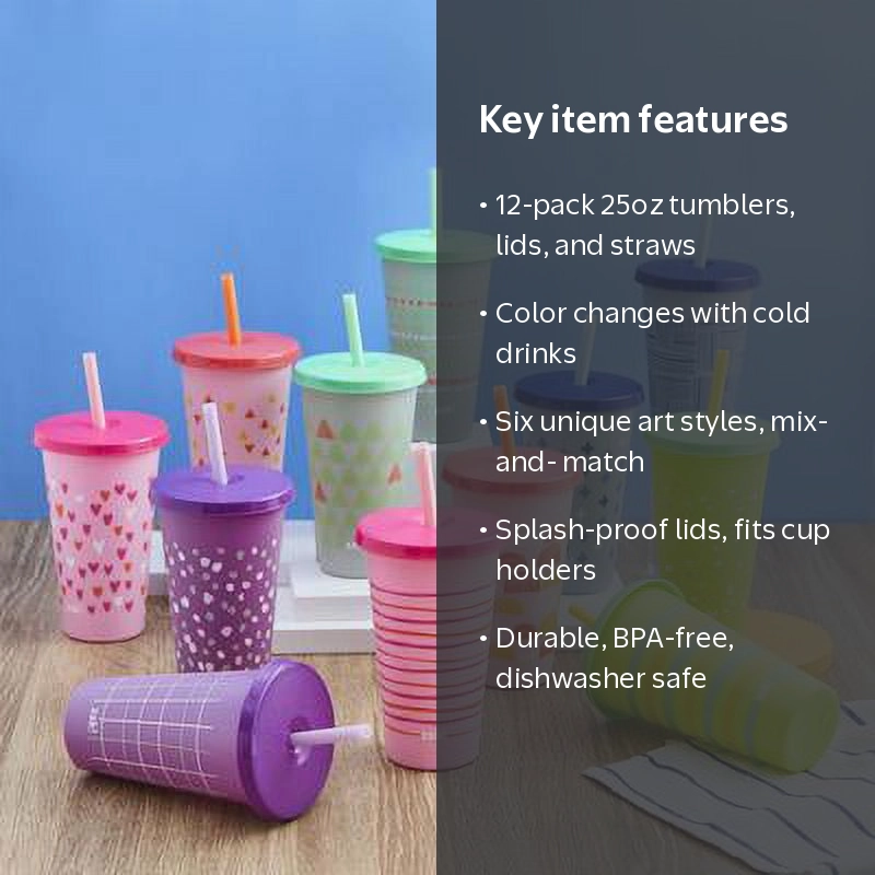 Zak Designs Color Changing 25 oz Multicolor Plastic Tumbler (Set