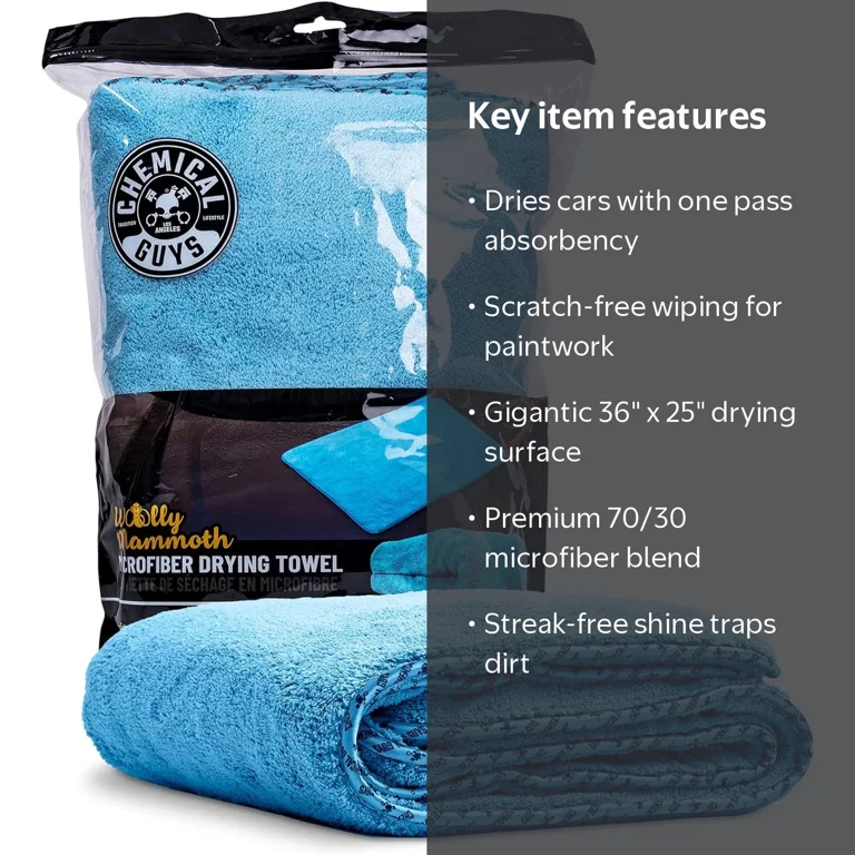 Chemical Guys MIC1996 Woolly Mammoth Microfiber Dryer Towel (36