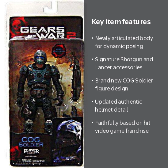 NECA Gears of War Series 5 COG Soldier Action Figure (Shotgun