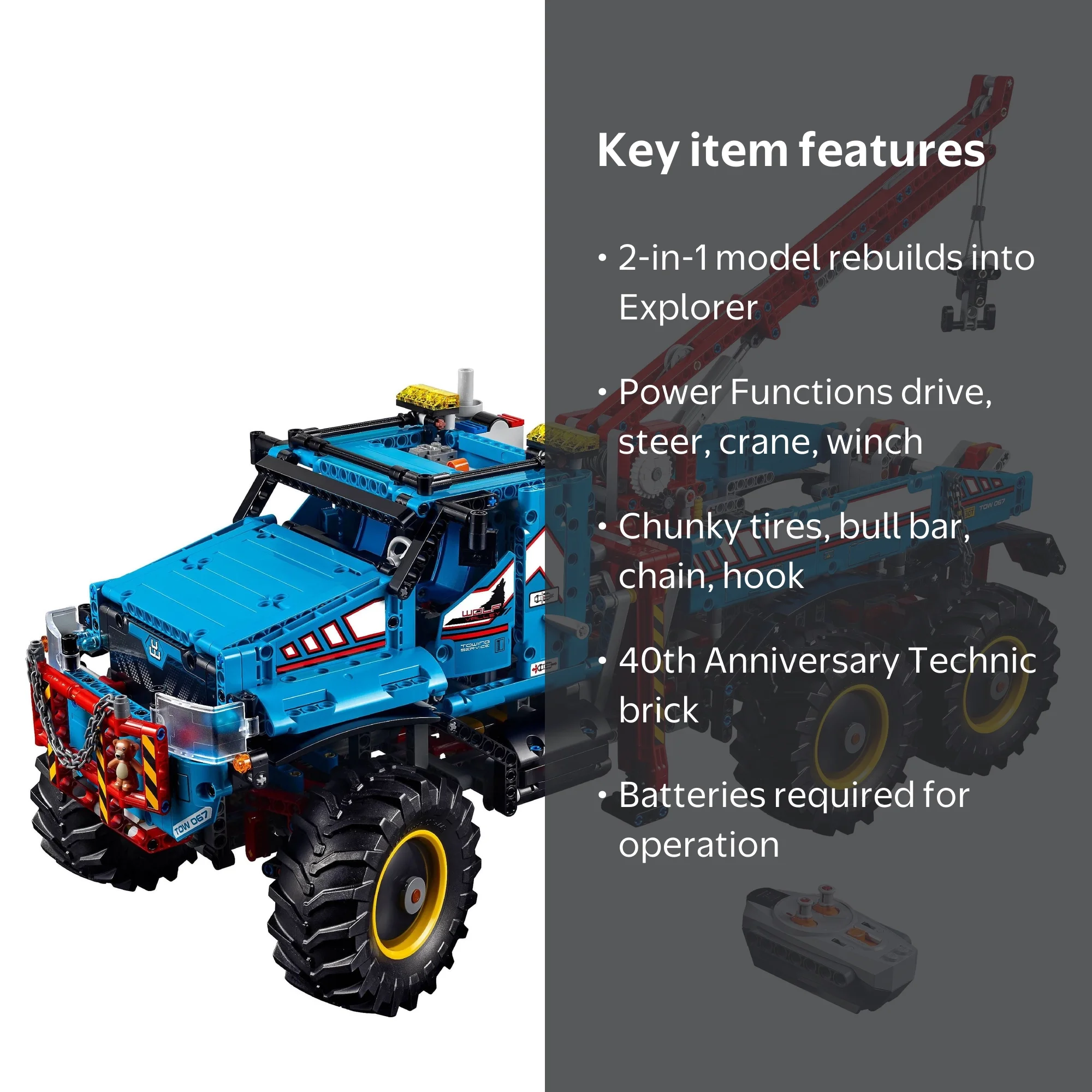 LEGO Technic Heavy Duty 6x6 All Terrain Tow Truck 42070 - Walmart.com