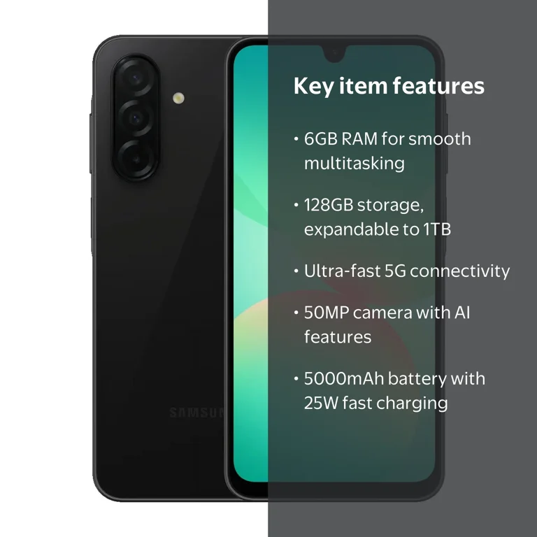 Samsung Galaxy A26 5G Ai 128GB + 6GB, Black, with 50MP Camera