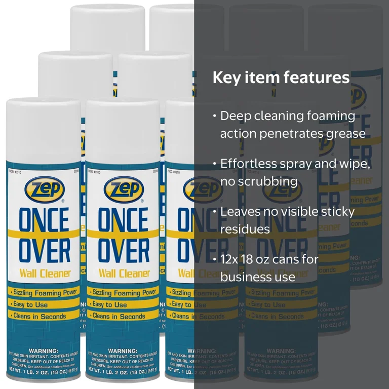 Zep Once Over Wall Cleaner - 18 oz (Case of 12) - 31001 - Sizzling