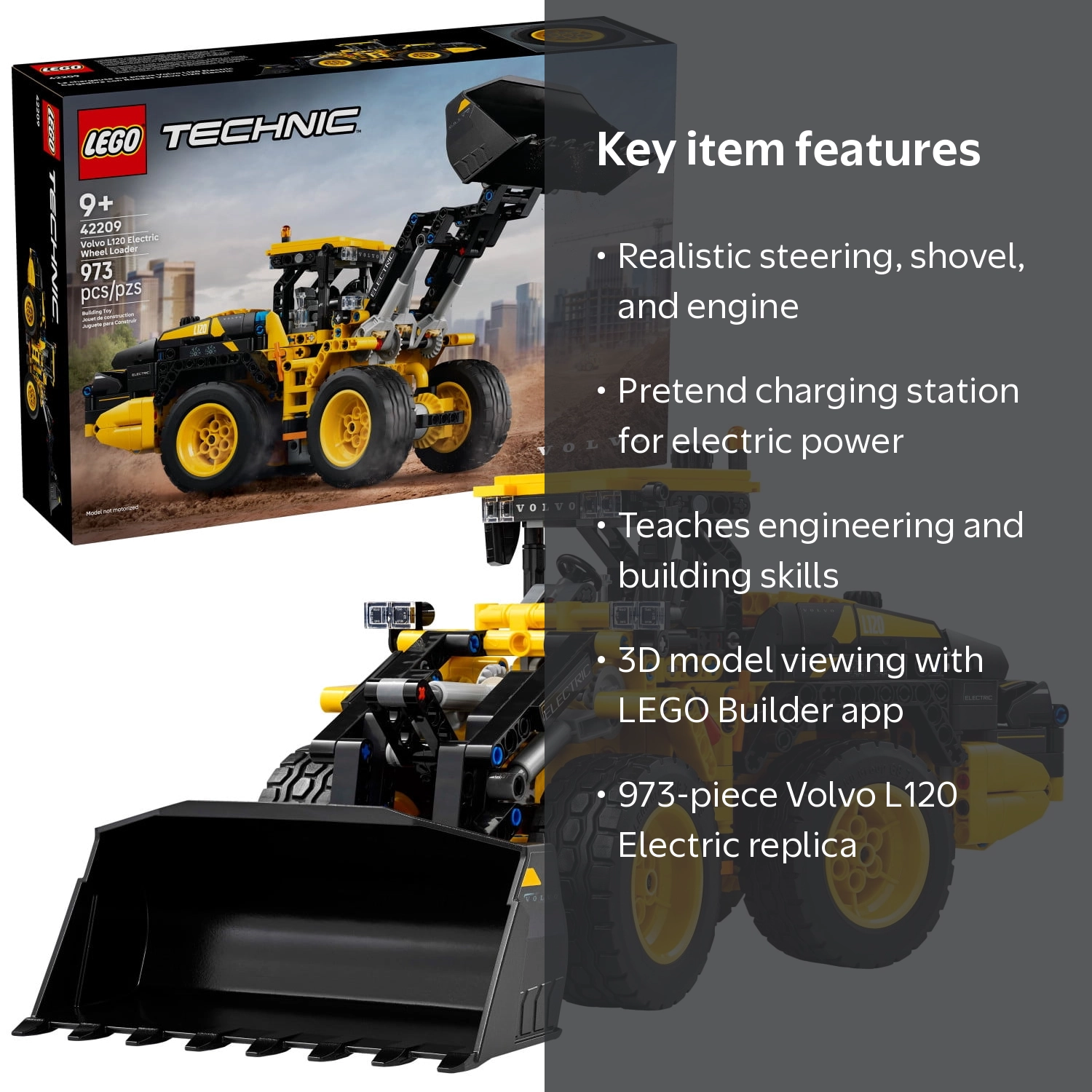 LEGO Technic Volvo L120 Electric Wheel Loader Construction Toy