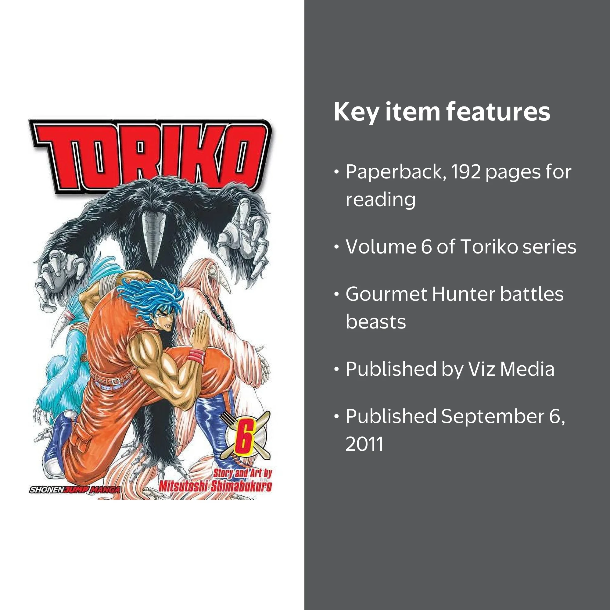 Toriko Toriko, Vol. 6: Ten-Fold!!, Book 6, (Paperback) - Walmart.com
