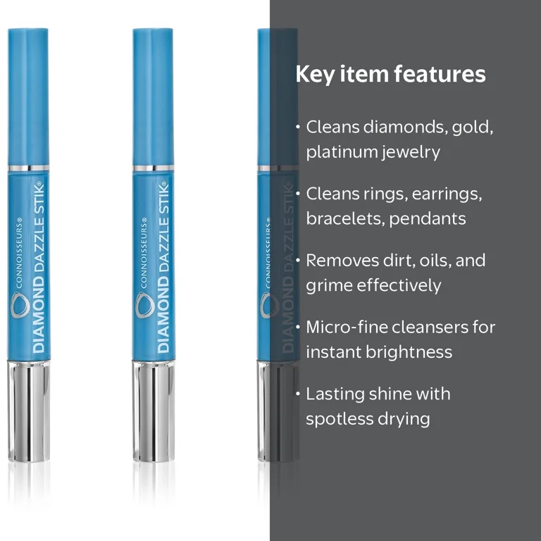 Connoisseurs Diamond Dazzle Stik 3pk Jewelry Cleaning Pen, 0.05 fl