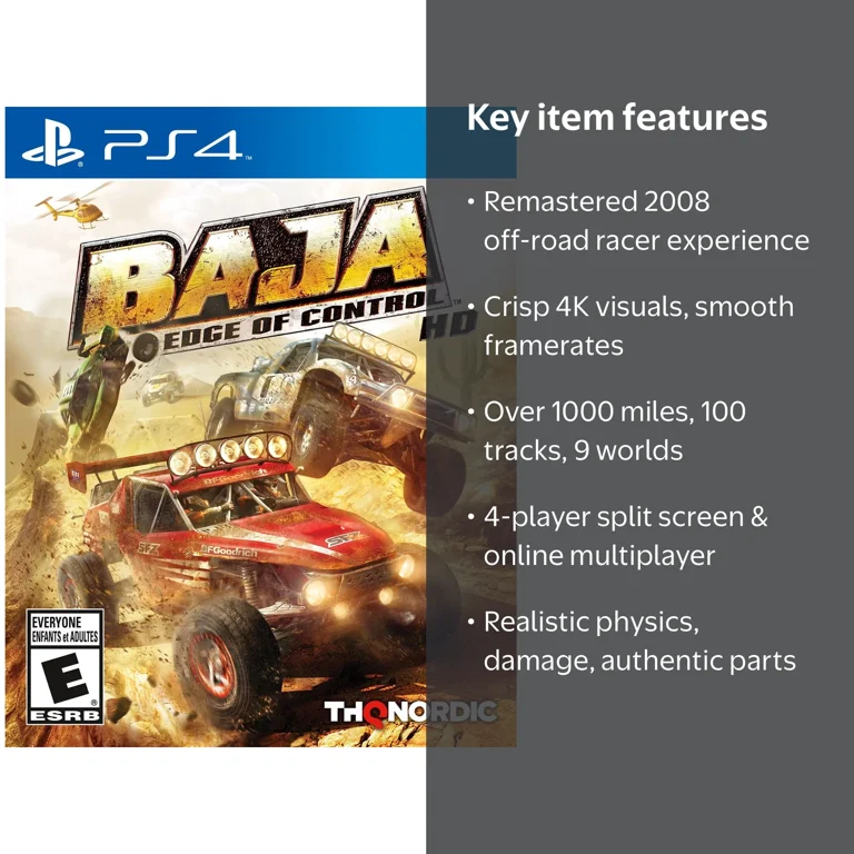 THQ Nordic, Baja Edge Of Control HD, PS4, 4 player split screen