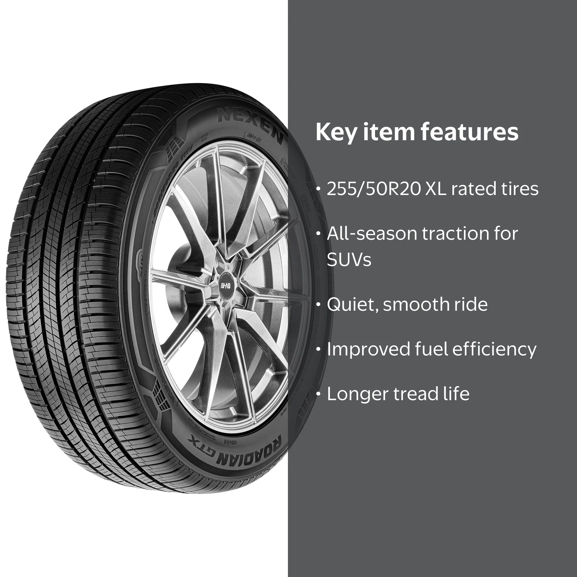 Nexen Roadian GTX 255/50R20 109V BSW All Season Tire, Long Life