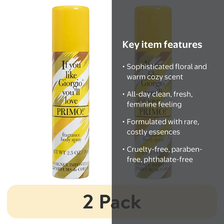 2 pack) Primo Fragrance Body Spray for Women, 2.5 oz - Walmart.com