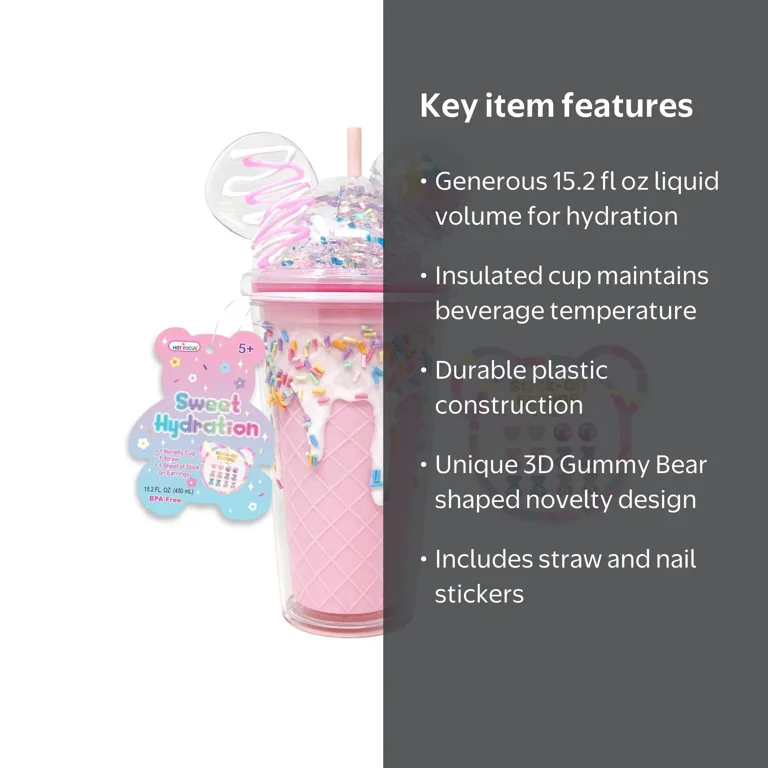 Hot Focus - Sweet Hydration, Gummy Bear 15.2 oz Plastic Tumbler