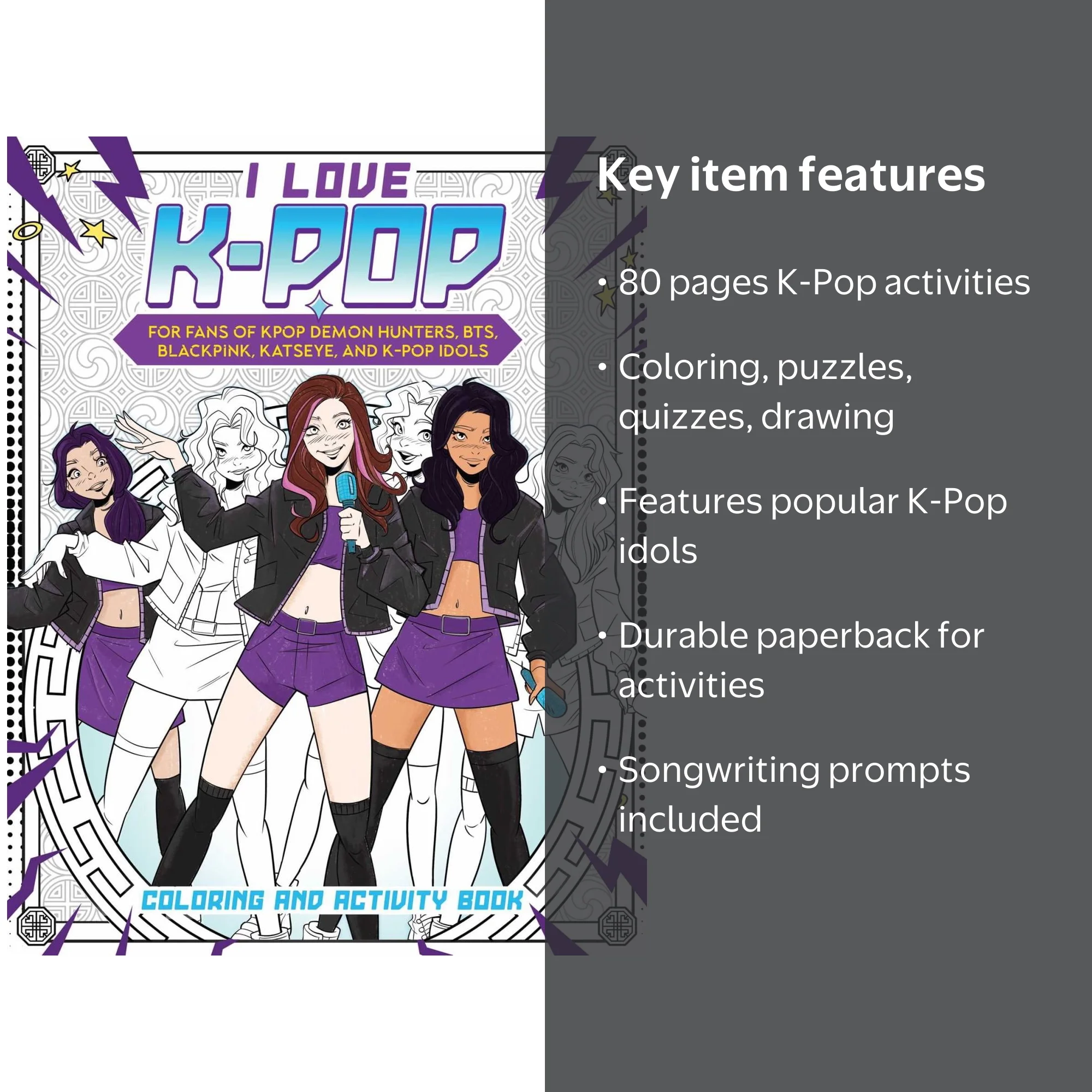 I Love K-Pop Coloring and Activity Book: For Fans of KPop Demon