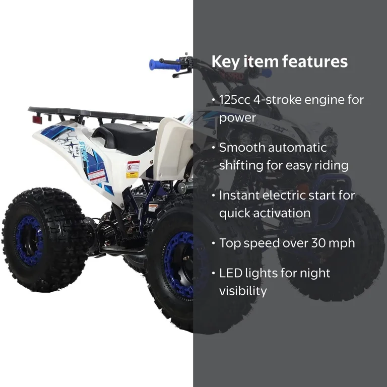 X-Pro 125cc Gas ATV, Auto Transmission, Electric Start, 19