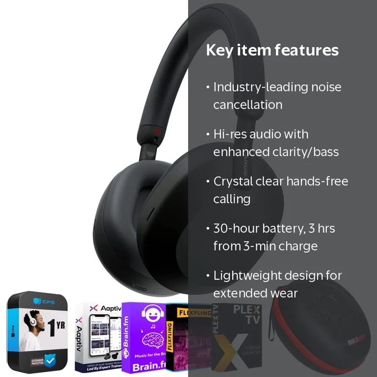 Sony WH1000XM5/B Wireless Industry Leading Noise Canceling