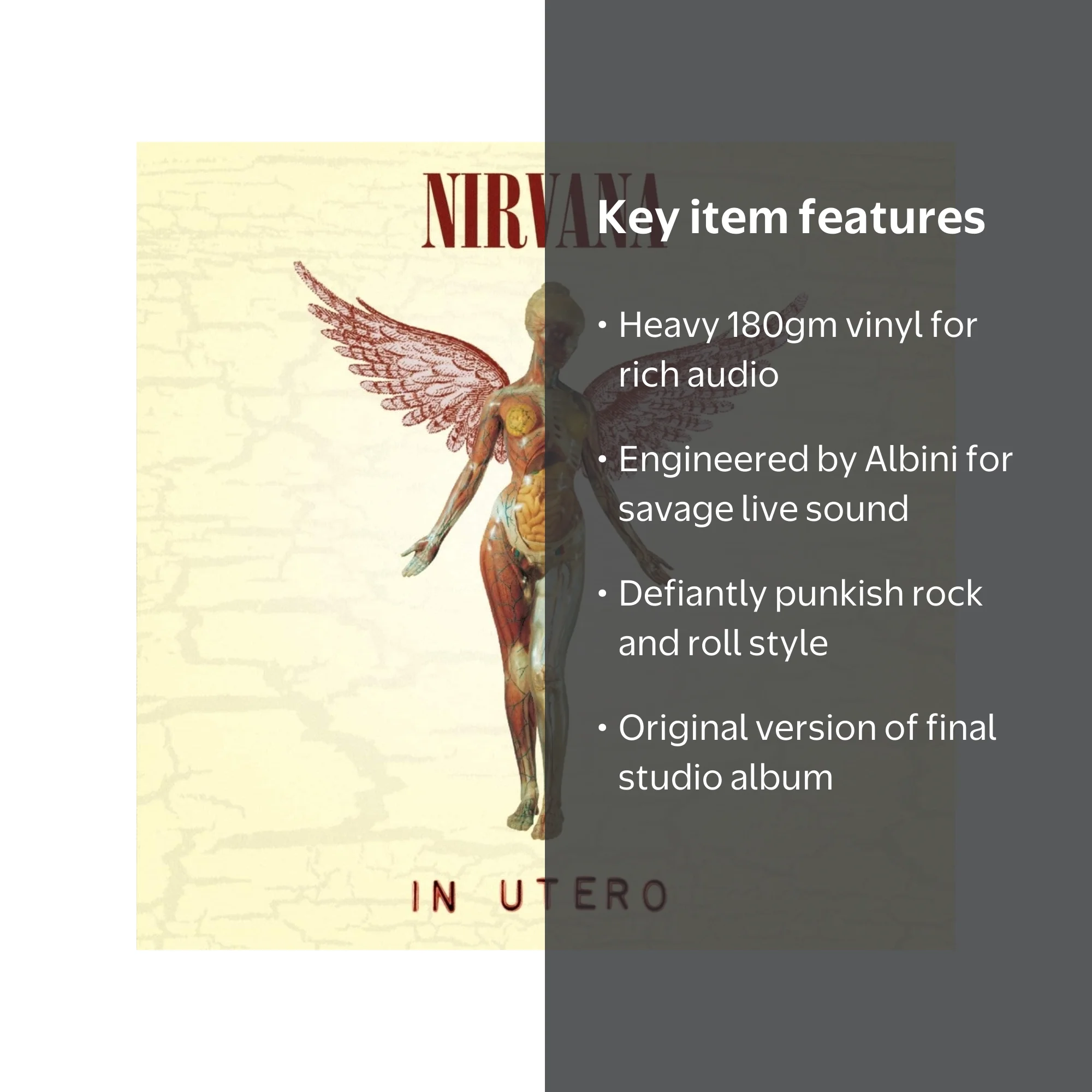 Nirvana - In Utero Album - Rock Vinyl - Geffen Records - Walmart.com