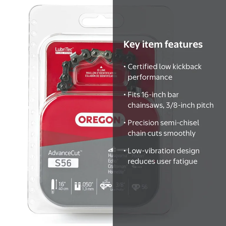 Oregon, Micro Chisel Saw Chain, 56 Drive Links, Fits 16