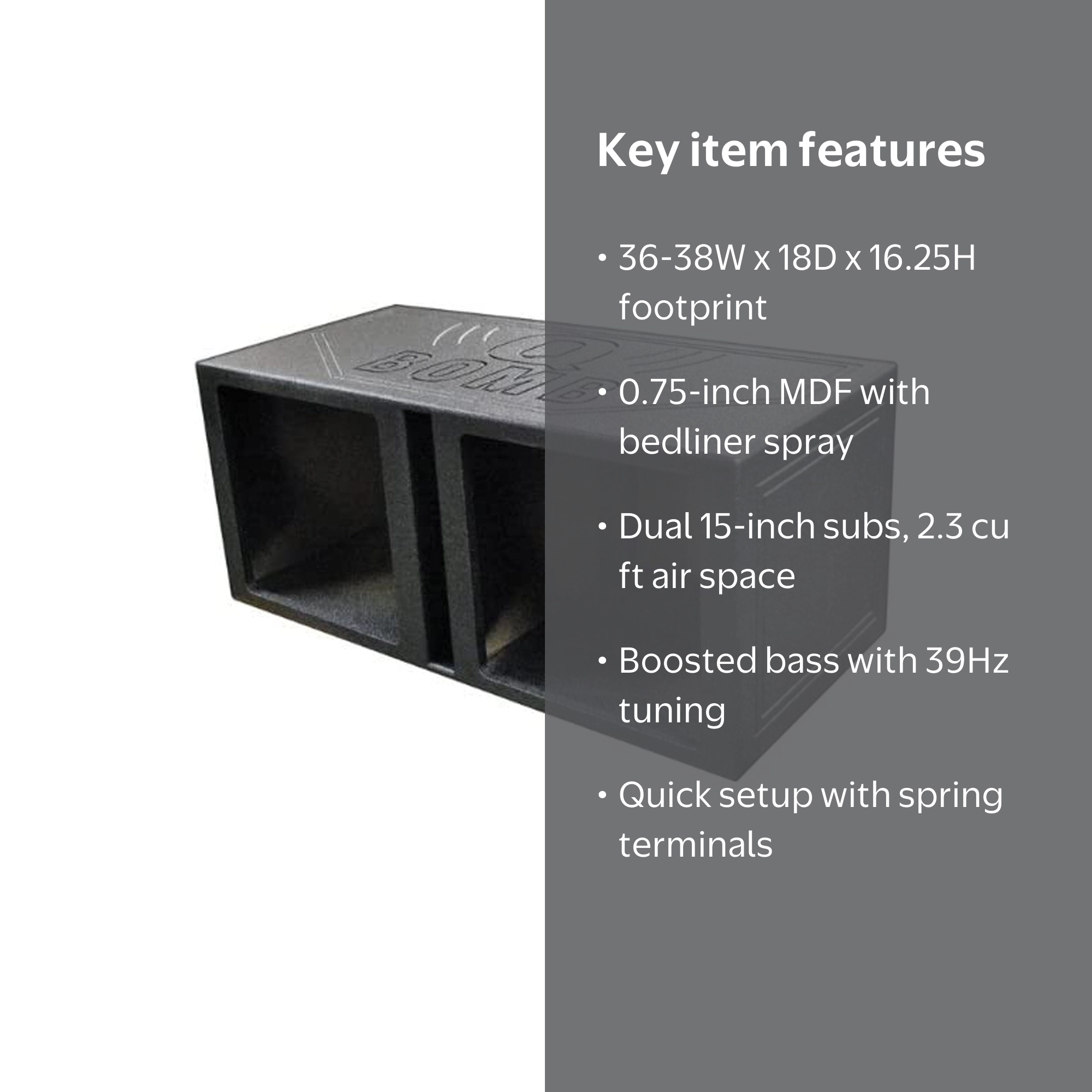 QPower QBOMB 15-Inch Vented Dual Subwoofer Enclosure Speaker Box