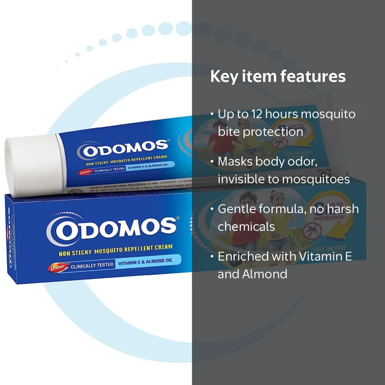 Dabur Odomos Non-Sticky Mosquito Repellent Cream, Vitamin E