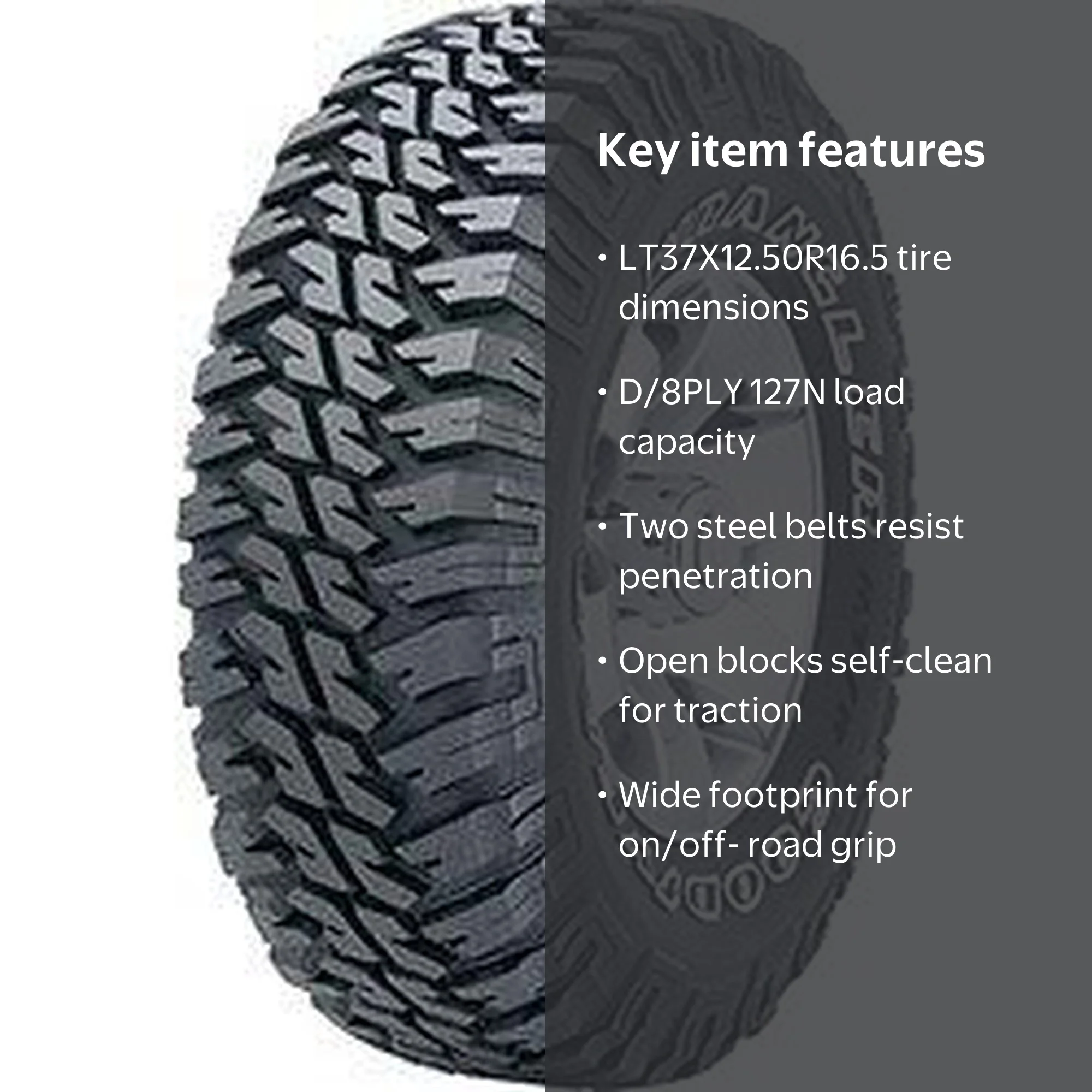 Goodyear Wrangler MT 37X12.50R16.5 D/8PLY Light Truck & SUV Tire