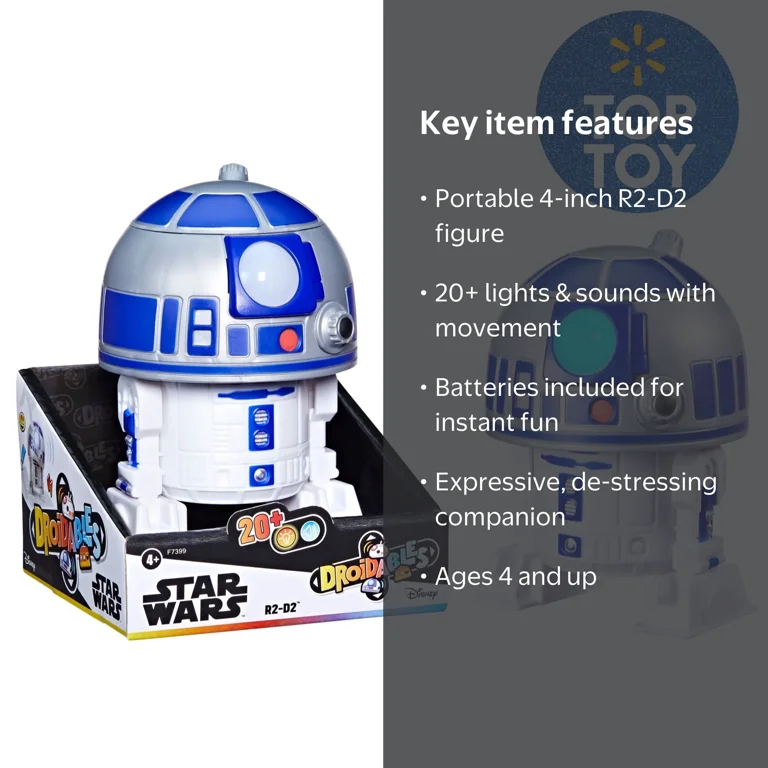 Star Wars: Droidables R2-D2 4” Action Figure Toy for Boys and