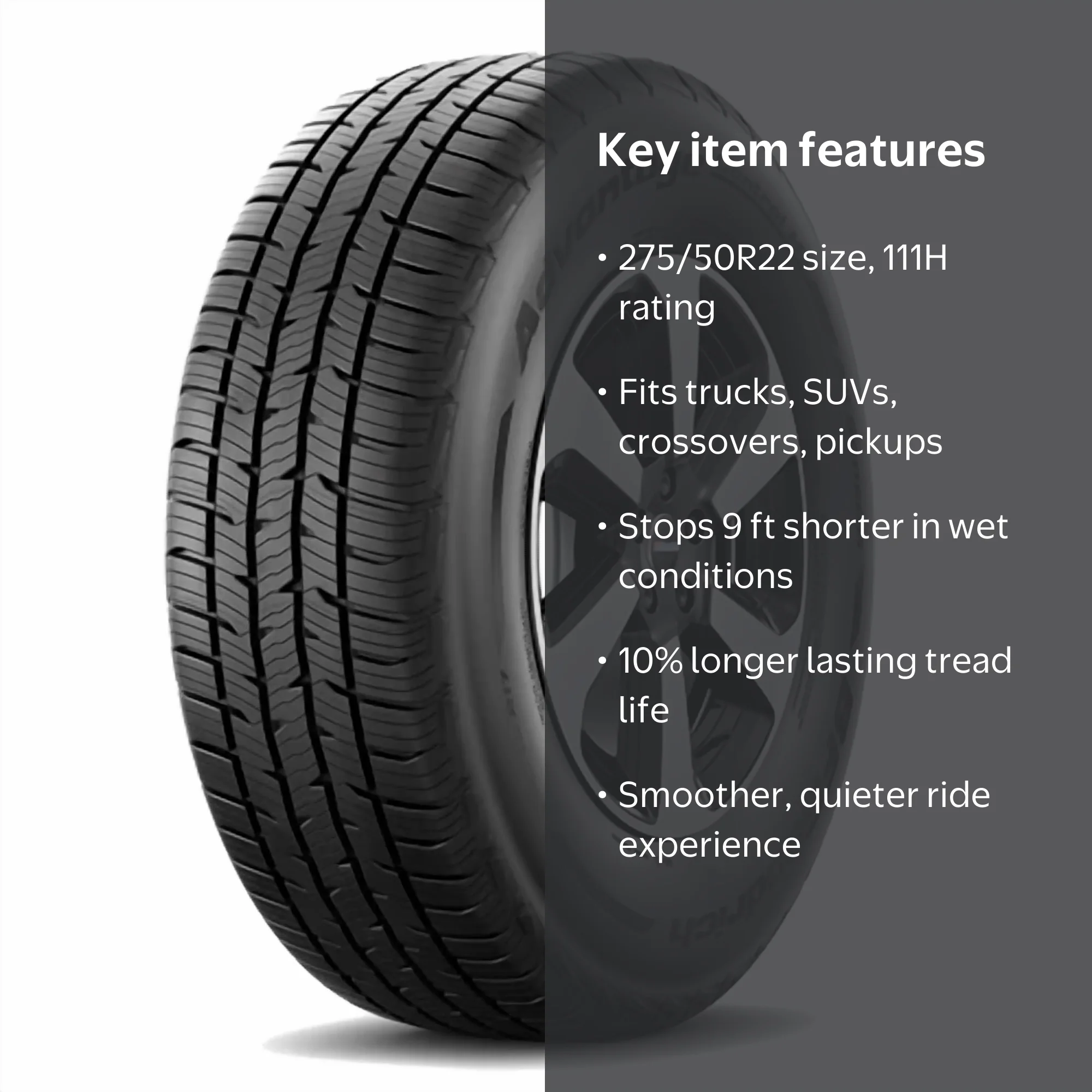 BFG Advantage Control HT 275/50R22 111H PSUV Tire - Walmart.com