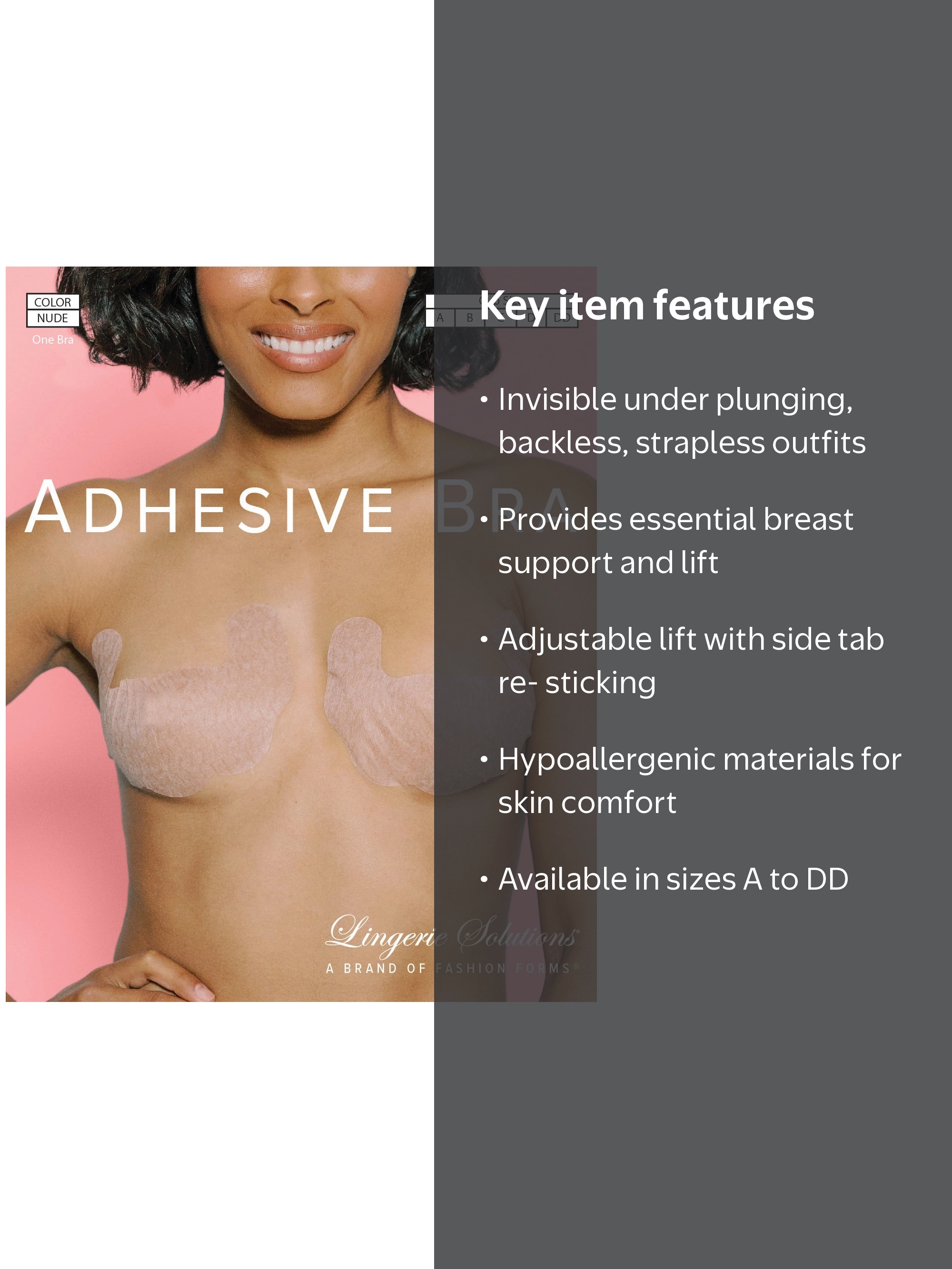 Fashion Forms Women's Disposable Adhesive Backless Strapless Body