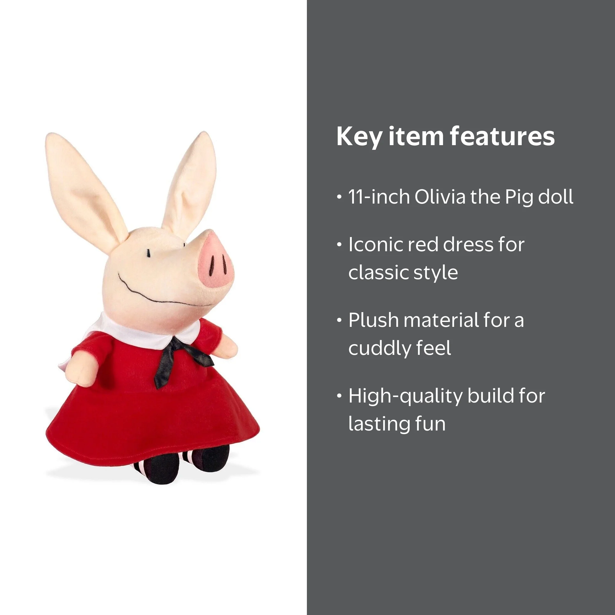 Olivia The Cute Pig High Quality Plush Doll 11” In Red Classic