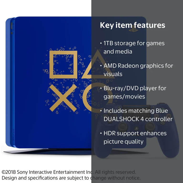 Sony, PlayStation 4, 1TB Slim Days of Play Limited Edition Blue