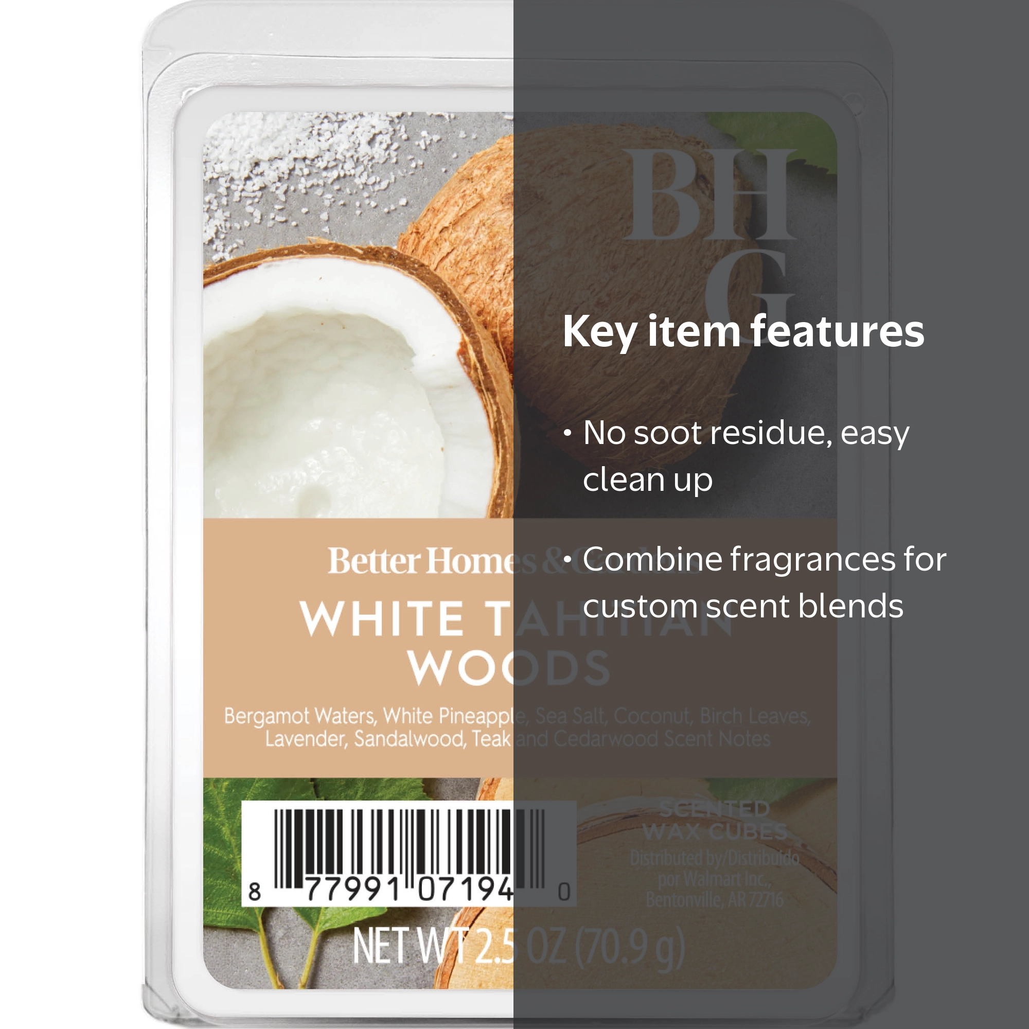 Better Homes & Gardens White Tahitian Woods Scented Wax Melts 2.5