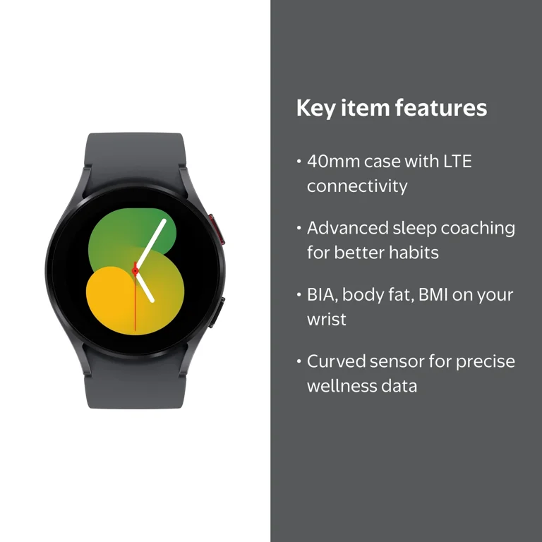 Samsung, Galaxy Watch5, SM-R905UZAAXAA, 40MM LTE Graphite