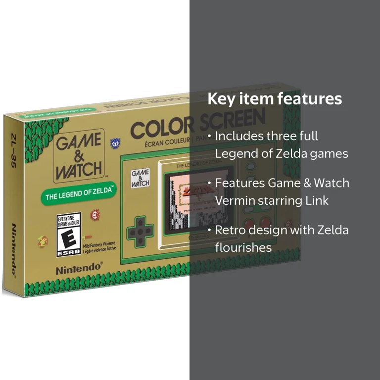 Nintendo, Game and Watch The Legend of Zelda, Retro Edition, Black