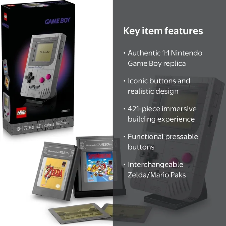 LEGO, Nintendo Game Boy Set, 421 Pieces, Collectible Display