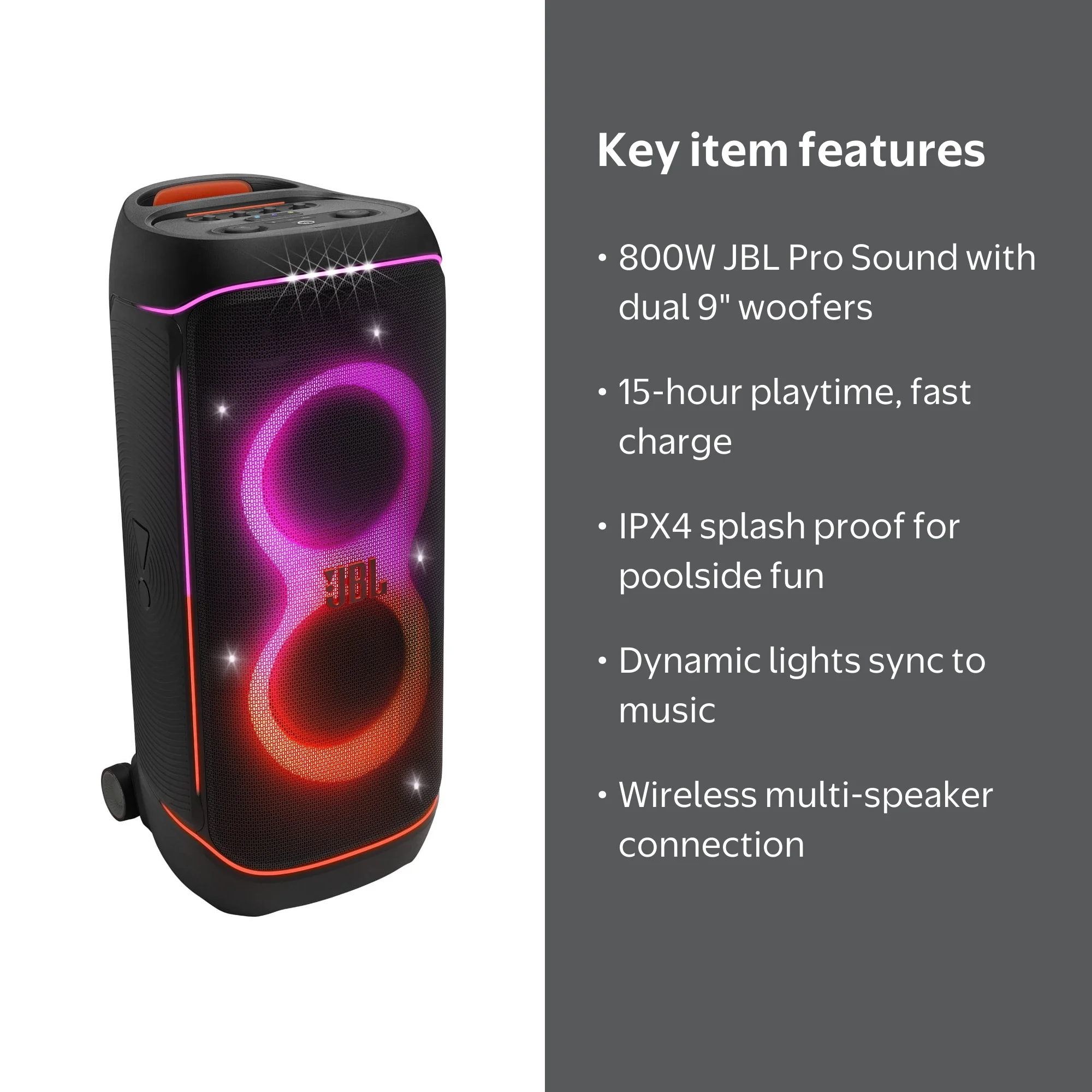 JBL PartyBox 720 - 800W Battery-Powered Party Speaker with