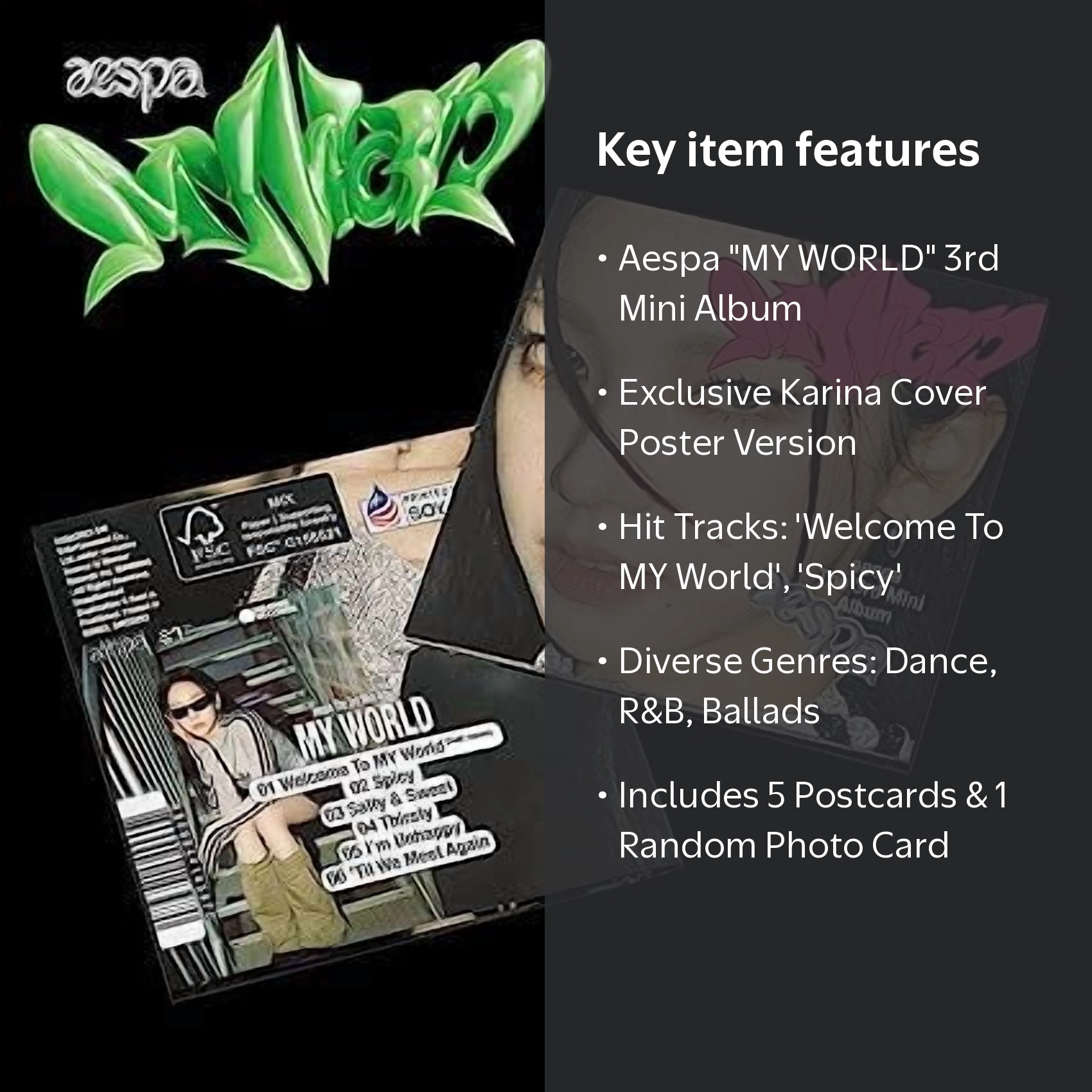 Aespa - MY WORLD - 3rd Mini Album - POSTER Ver. [KARINA Cover