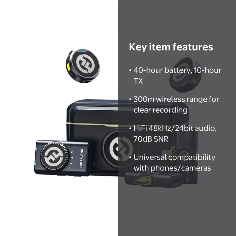 Hollyland LARK M2 DUO Adjustable Wireless Microphone System, 2