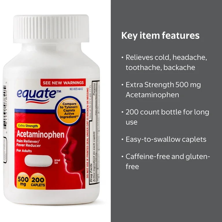 semaglutide acetaminophen Ozempic - Wegovy - Rybelsus and reduced Equate Extra Strength Acetaminophen Caplets,