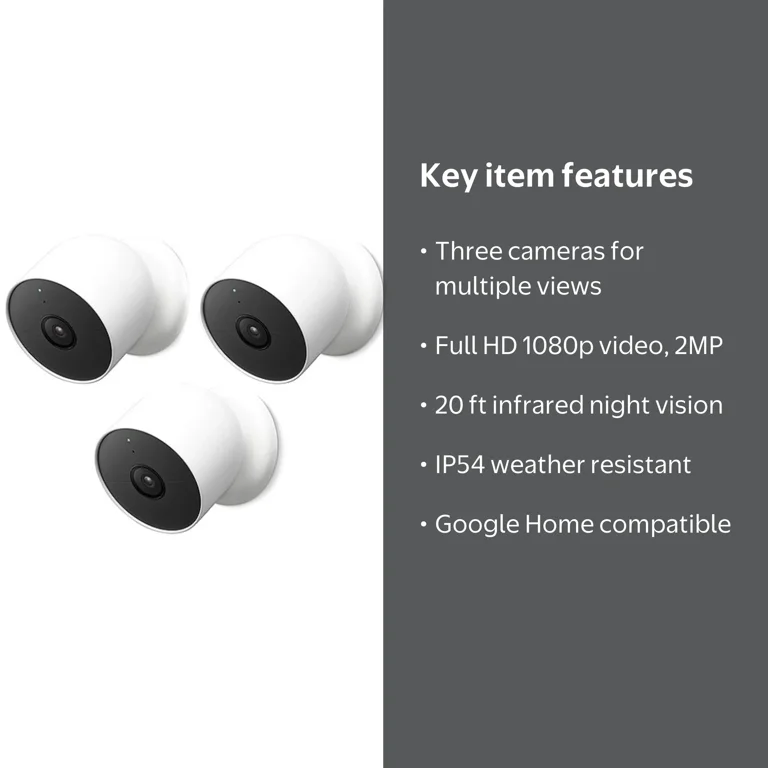 Google Nest Cam 屋外用 3台セット Free Shipping! Google Nest Camera 3 Pack - Walmart.com