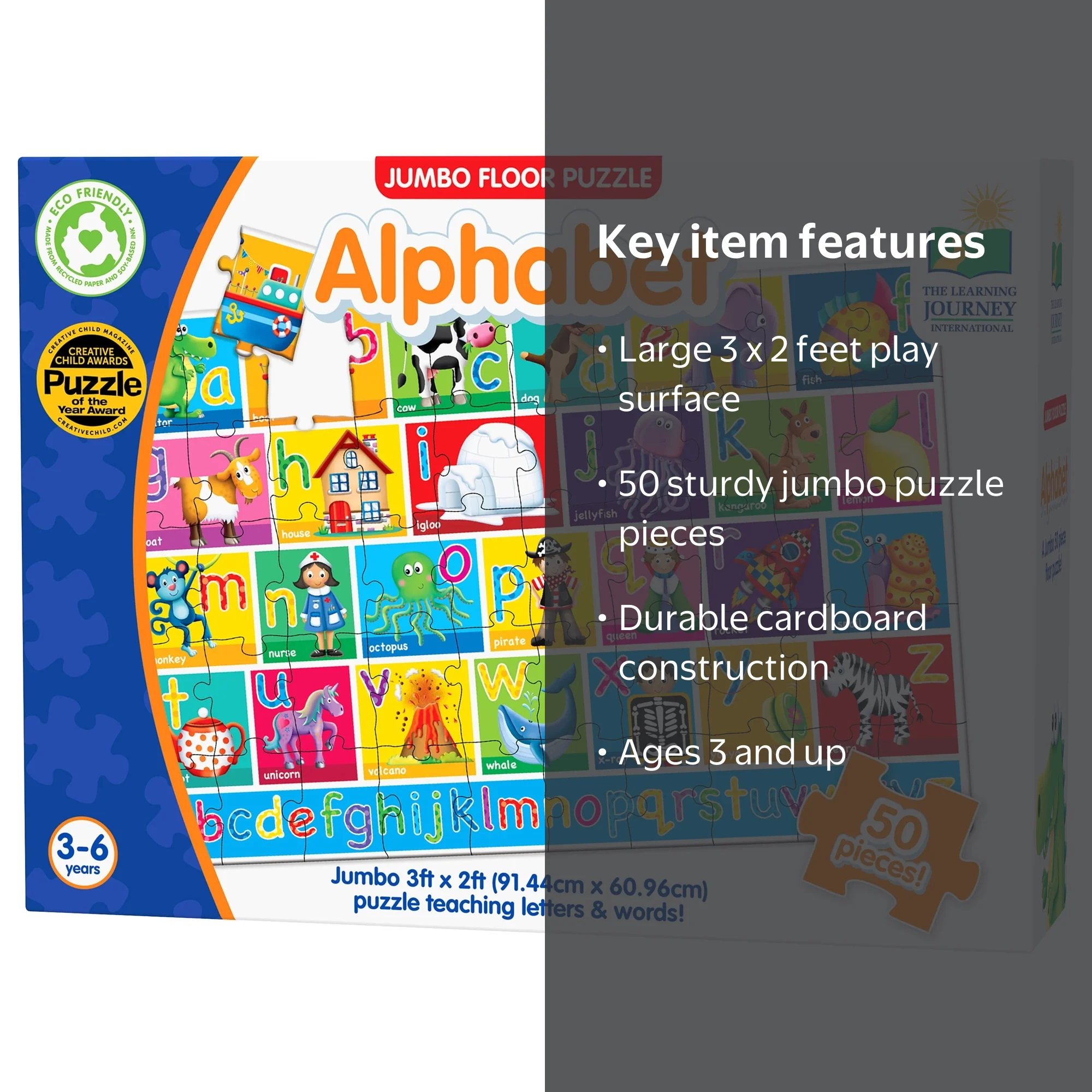 The Learning Journey 436318 Jumbo Floor Alphabet Puzzle, 50 pcs