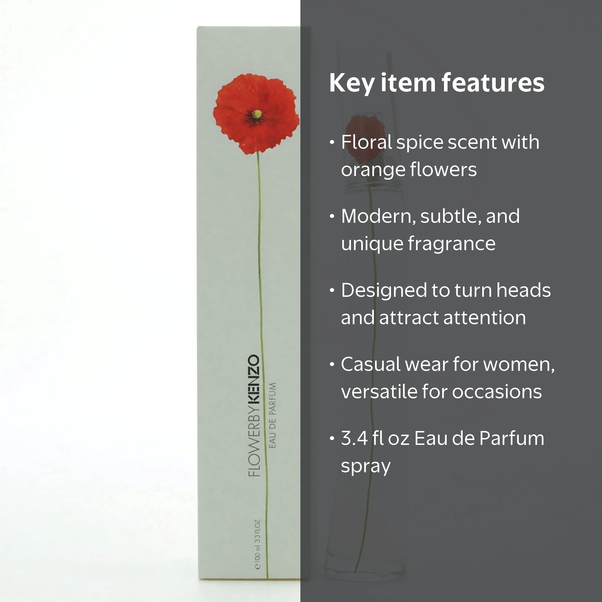 KENZO, Flower Eau De Parfum Spray, 3.4 Oz / 100 Ml, Perfume for