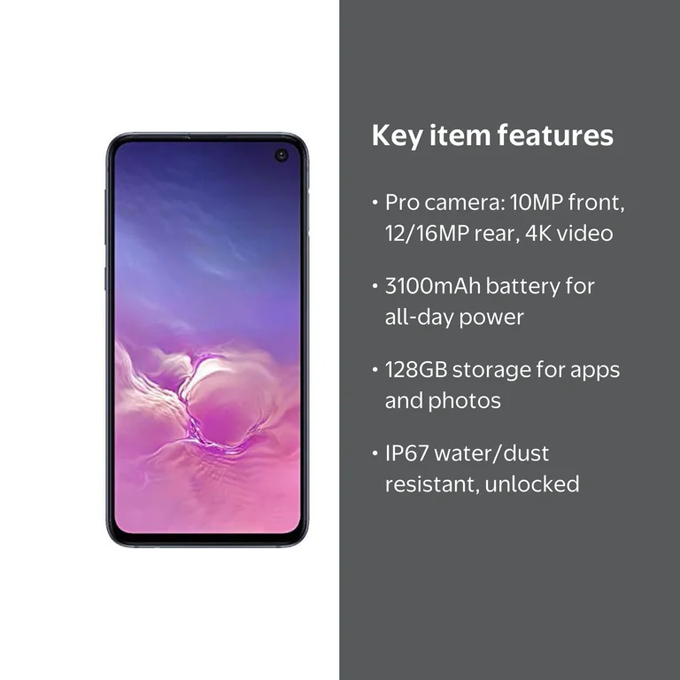 Samsung Galaxy S10E Smartphones, Verizon + GSM Unlocked, 128GB