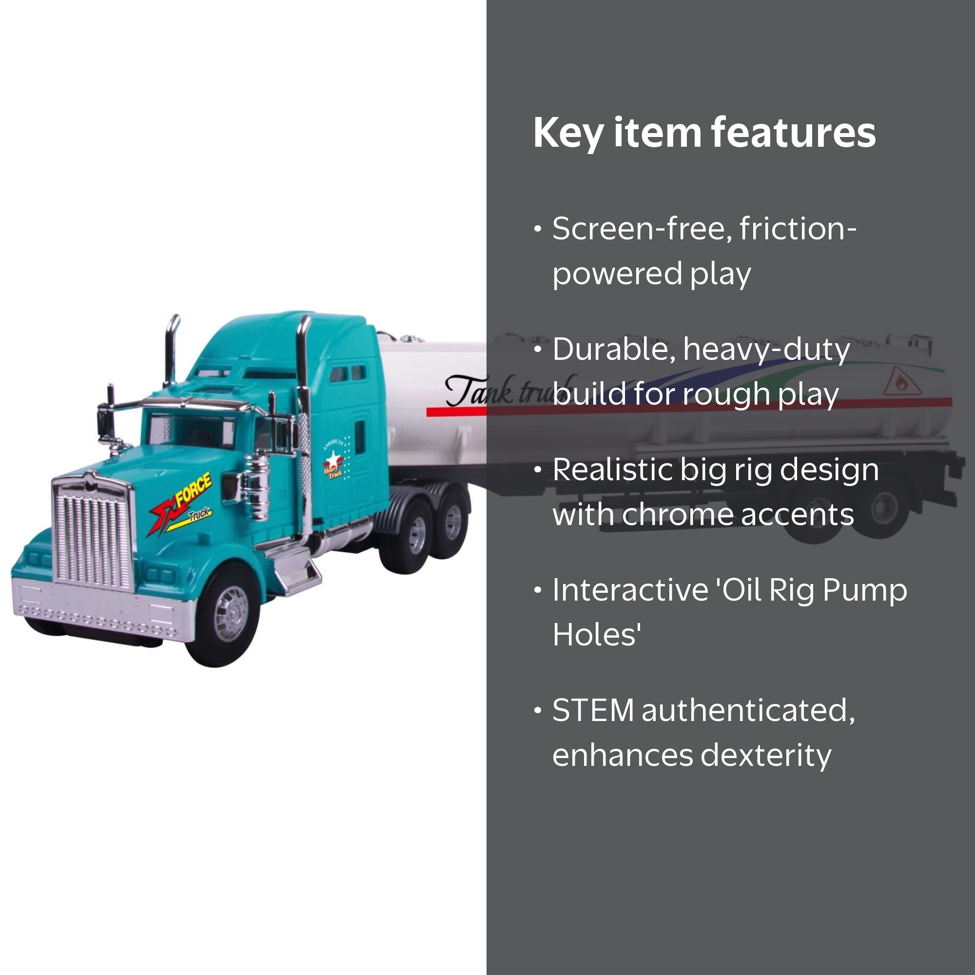 Big Daddy Large Trailer Kids - Friction Powered Oil Rig Semi Truck