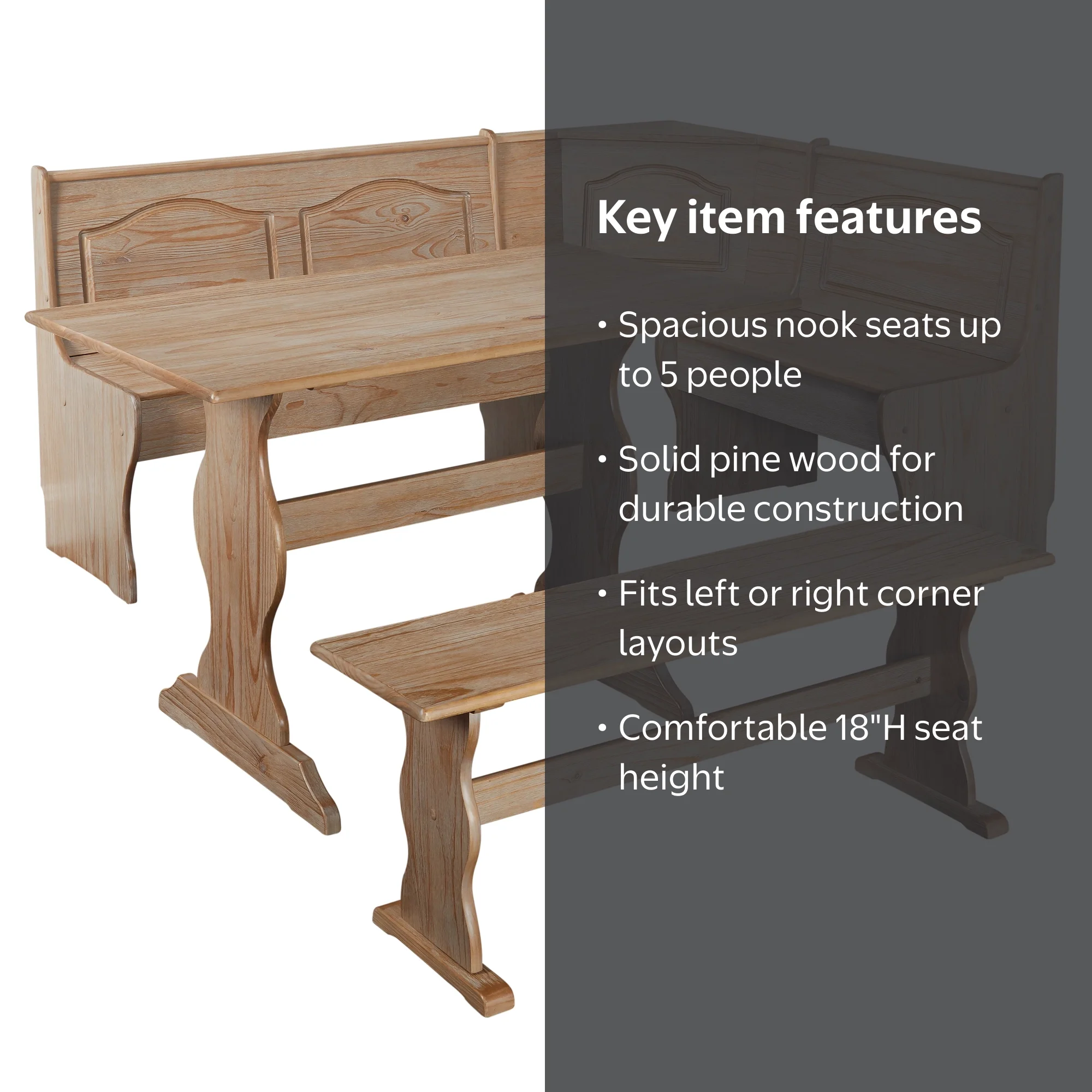 TMS Knox 3-Piece Kitchen Set, Dinette Furniture with Dimensions
