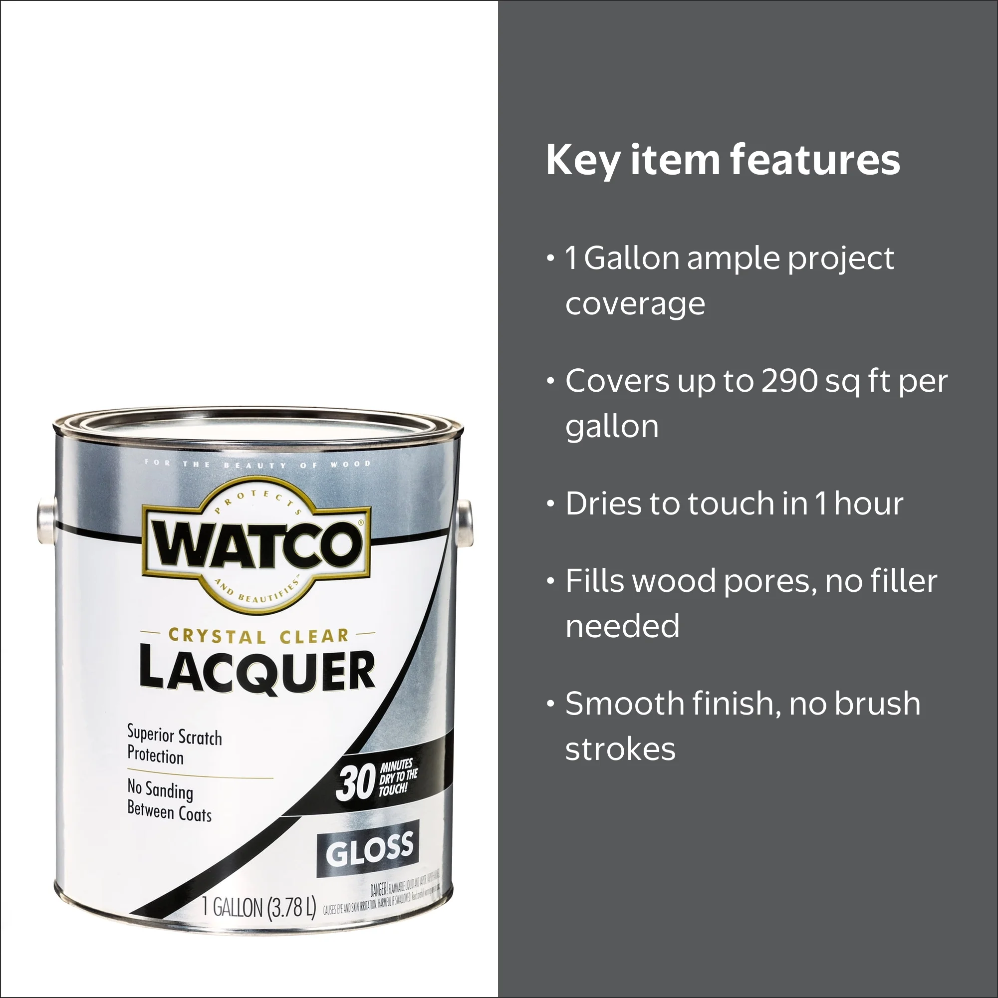 Crystal Clear, Watco Gloss Lacquer- Gallon, 1 Pack - Walmart.com