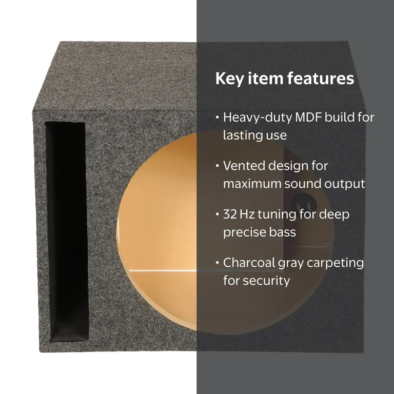 Qpower 15 in. Single MDF Subwoofer Enclosure Box Vented QHD115V